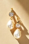 A.b. Ellie Studio Bride By A. B. Ellie Bezel X Pearl Hoop Drops