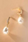A.b. Ellie Studio Bride By A. B. Ellie Pavé Hoop Pearl Drop Earrings