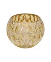 Ab Home Dimpled Candle Holder, 5.9" L X 5.9" W X 4.3" H In Amber Luster