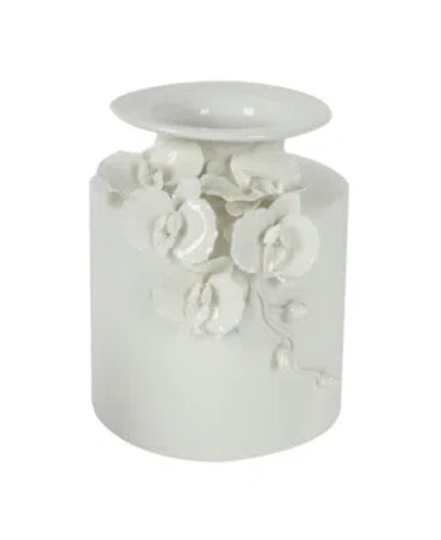 Ab Home Seaford Floral Pot Vase In White