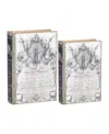 Ab Home Thomas Moore Book Boxes, Set Of 2 In White