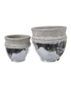 Ab Home Uma Natural Ceramic Pots, Set Of 2 In Natural