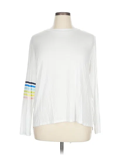 Pre-owned A.b. Long Sleeve Top White Crew Neck Tops