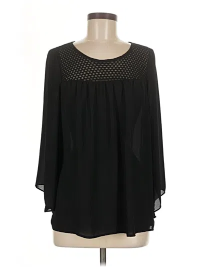 Pre-owned Ab Studio 3/4 Sleeve Blouse In Black