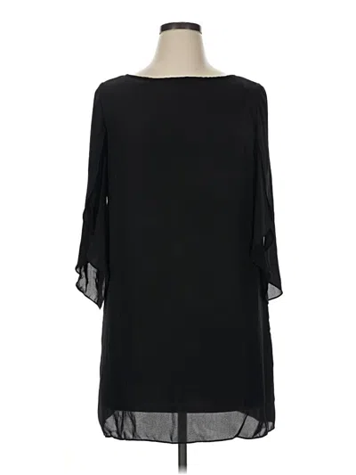 Pre-owned Ab Studio 3/4 Sleeve Blouse In Black