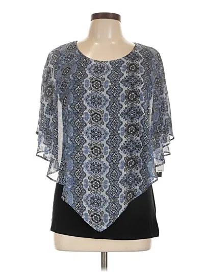 Pre-owned Ab Studio 3/4 Sleeve Blouse In Blue