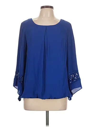 Pre-owned Ab Studio 3/4 Sleeve Blouse In Blue