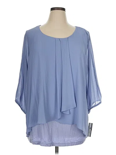 Pre-owned Ab Studio 3/4 Sleeve Blouse In Blue