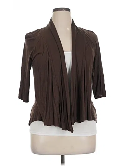 Pre-owned Ab Studio 3/4 Sleeve Blouse In Brown