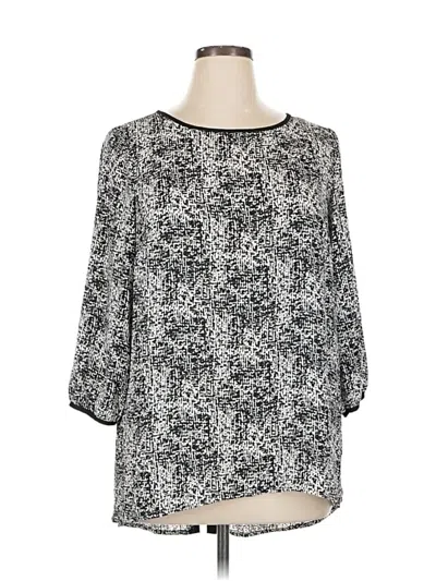 Pre-owned Ab Studio 3/4 Sleeve Blouse In Gray