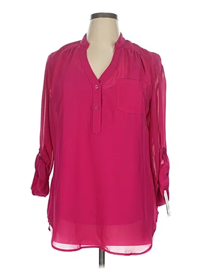 Pre-owned Ab Studio 3/4 Sleeve Blouse In Pink
