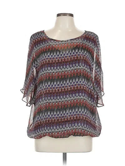 Pre-owned Ab Studio 3/4 Sleeve Blouse In Purple