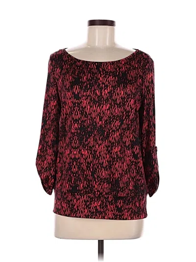 Pre-owned Ab Studio 3/4 Sleeve Blouse In Red