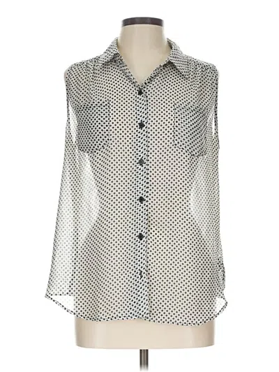 Pre-owned Ab Studio 3/4 Sleeve Blouse In Silver