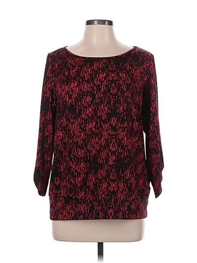 Pre-owned Ab Studio 3/4 Sleeve Top Red Boatneck Tops
