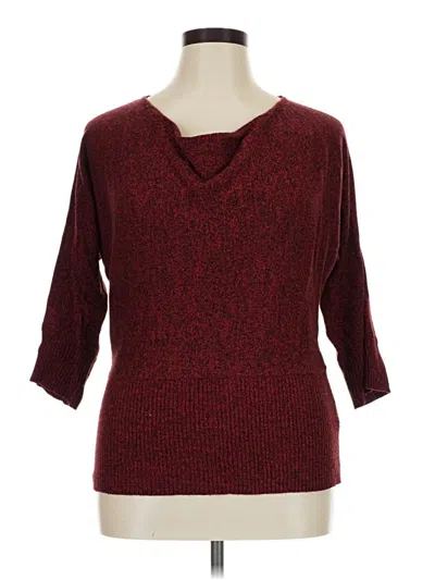 Pre-owned Ab Studio 3/4 Sleeve T-shirt In Burgundy