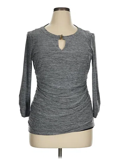 Pre-owned Ab Studio 3/4 Sleeve T-shirt In Gray