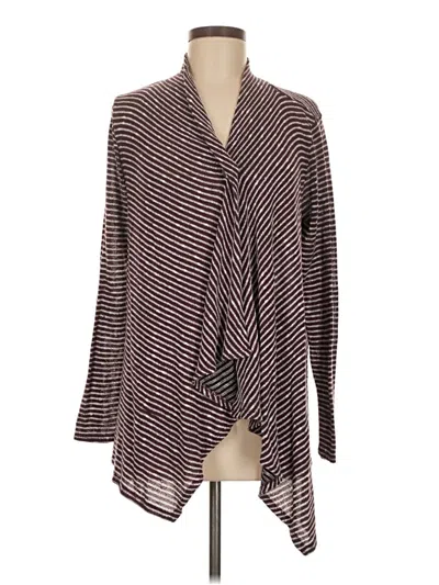 Pre-owned Ab Studio Cardigan Sweater In Burgundy