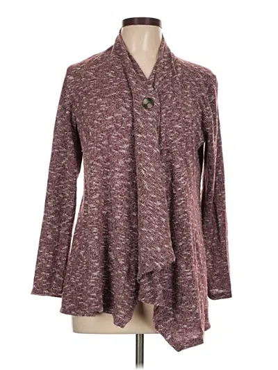 Pre-owned Ab Studio Cardigan Sweater In Burgundy