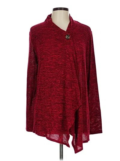 Pre-owned Ab Studio Cardigan Sweater In Red