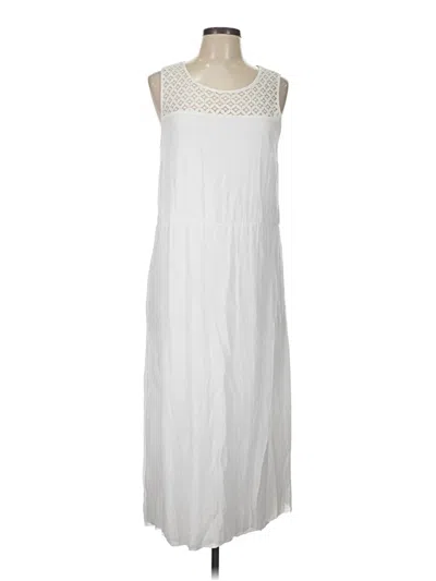 Pre-owned Ab Studio Casual Dress In White