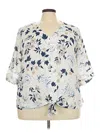 Ab Studio Short Sleeve Blouse In Multi