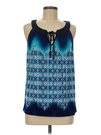 Pre-owned Ab Studio Sleeveless Blouse In Blue