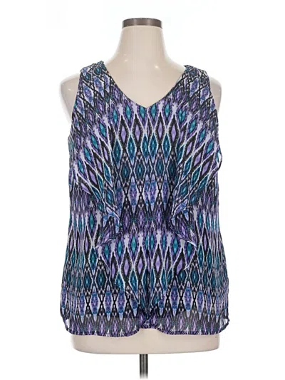 Pre-owned Ab Studio Sleeveless Blouse In Blue