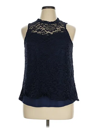 Pre-owned Ab Studio Sleeveless Blouse In Blue