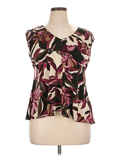 Pre-owned Ab Studio Sleeveless Blouse In Burgundy