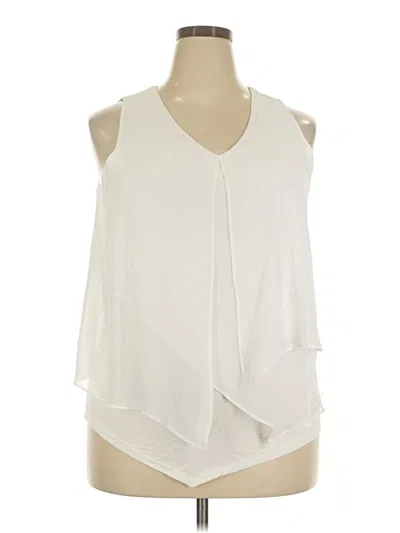 Pre-owned Ab Studio Sleeveless Blouse In Ivory