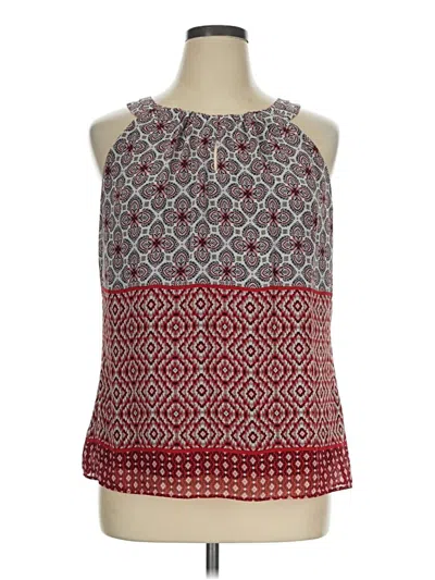 Pre-owned Ab Studio Sleeveless Blouse In Red