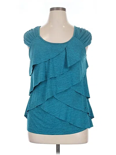 Pre-owned Ab Studio Sleeveless Blouse In Teal