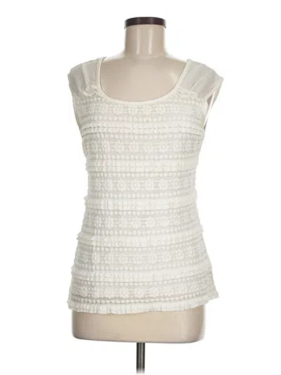 Pre-owned Ab Studio Sleeveless Blouse In White