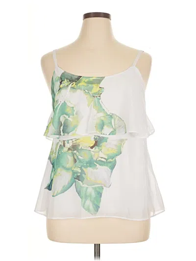 Pre-owned Ab Studio Sleeveless Blouse In White