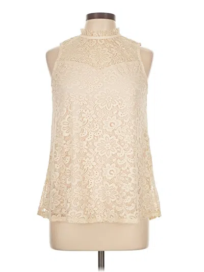 Pre-owned Ab Studio Sleeveless Blouse In White