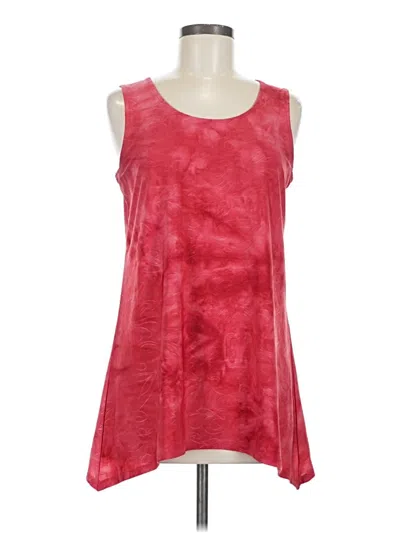 Pre-owned Ab Studio Sleeveless Top Red Scoop Neck Tops