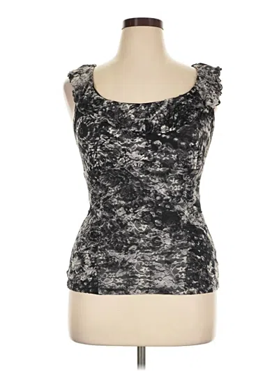 Pre-owned Ab Studio Sleeveless Top Silver Sweetheart Neckline Tops