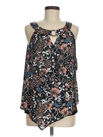 Pre-owned Ab Studio Tank Top Black Cold Shoulder Neckline Tops