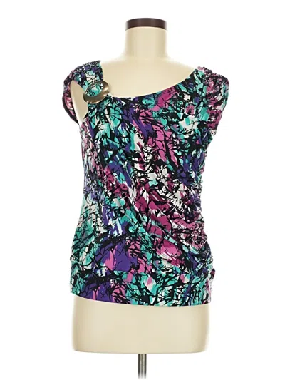 Pre-owned Ab Studio Tank Top Purple Sweetheart Neckline Tops