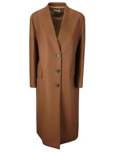 A.b. Wool Coat In Brown