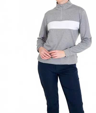 Abacus Row Club Midlayer Turtle Neck Pullover In Light Grey Melange In Gray