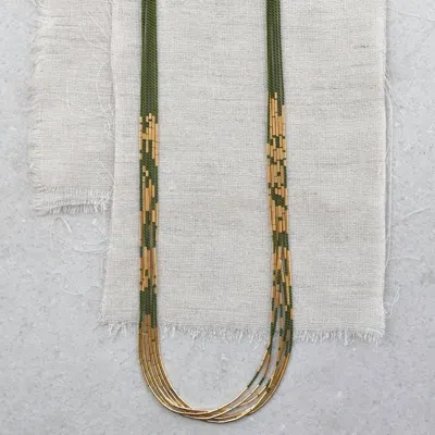 Abacus Row Vela Necklace In Moss