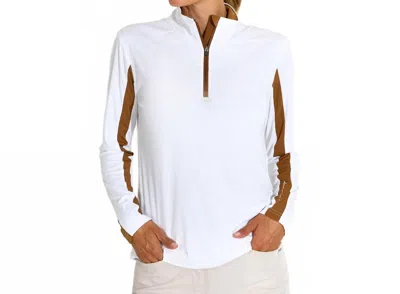 Abacus Sportswear Us Aloha Uv Longsleeve Pullover In Cognac In White