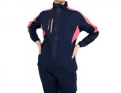 Abacus Sportswear Us Bounce Rain Jacket In Navy/lipstick In Multi