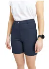 Abacus Sportswear Us Elite 4-ways Stretch High Waist Golf Shorts In Navy In Blue