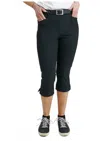 Abacus Sportswear Us Elite High Waist 4-ways Stretch Capri Pants In Black In Black