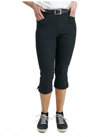 Abacus Sportswear Us Elite High Waist 4-ways Stretch Capri Pants In Black