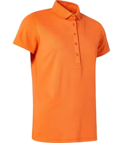 Abacus Sportswear Us Ladies Clark Short Sleeve Polo Shirt In Mandarine In Multi