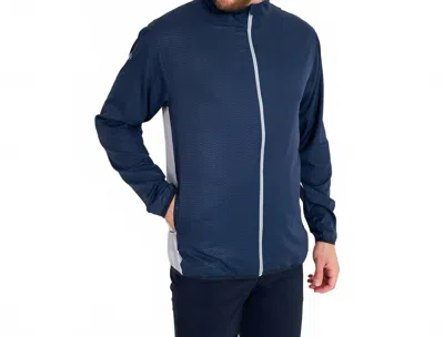 Abacus Sportswear Us Lanark Stretch Wind Jacket In Navy Light Grey In Blue